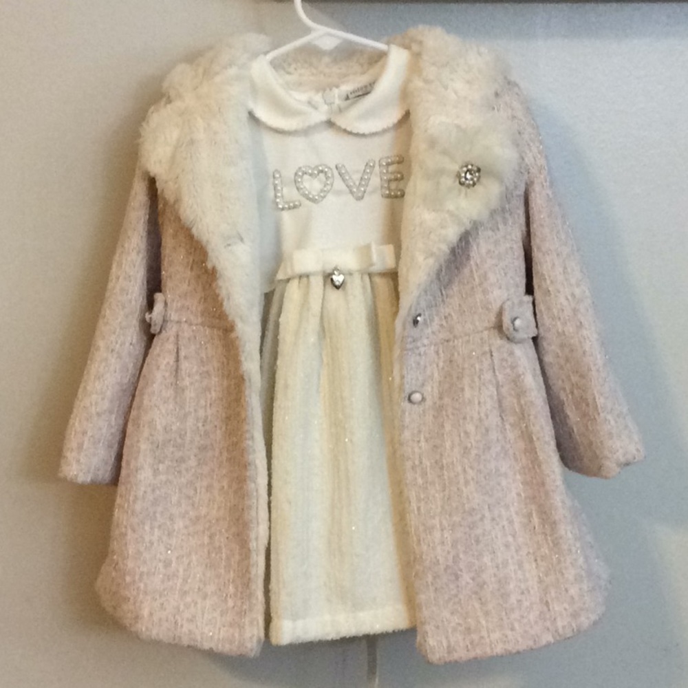 Dress with matching coat.
